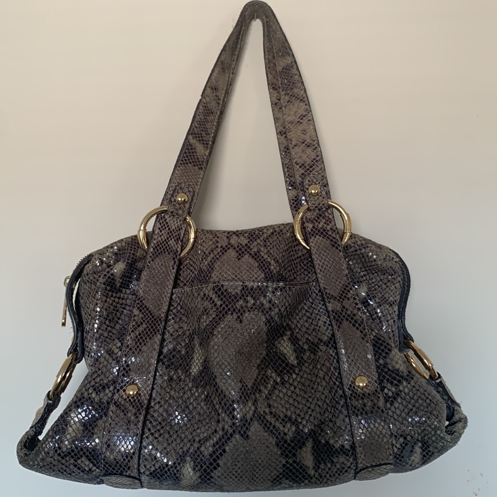 Michael Kors Python Snakeskin Logo Side Cinched S… - image 3